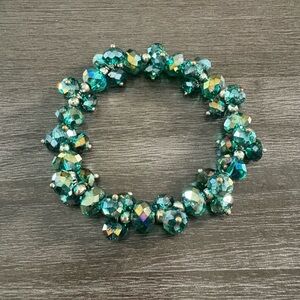 Emerald Green Faceted Sparkling Bracelet